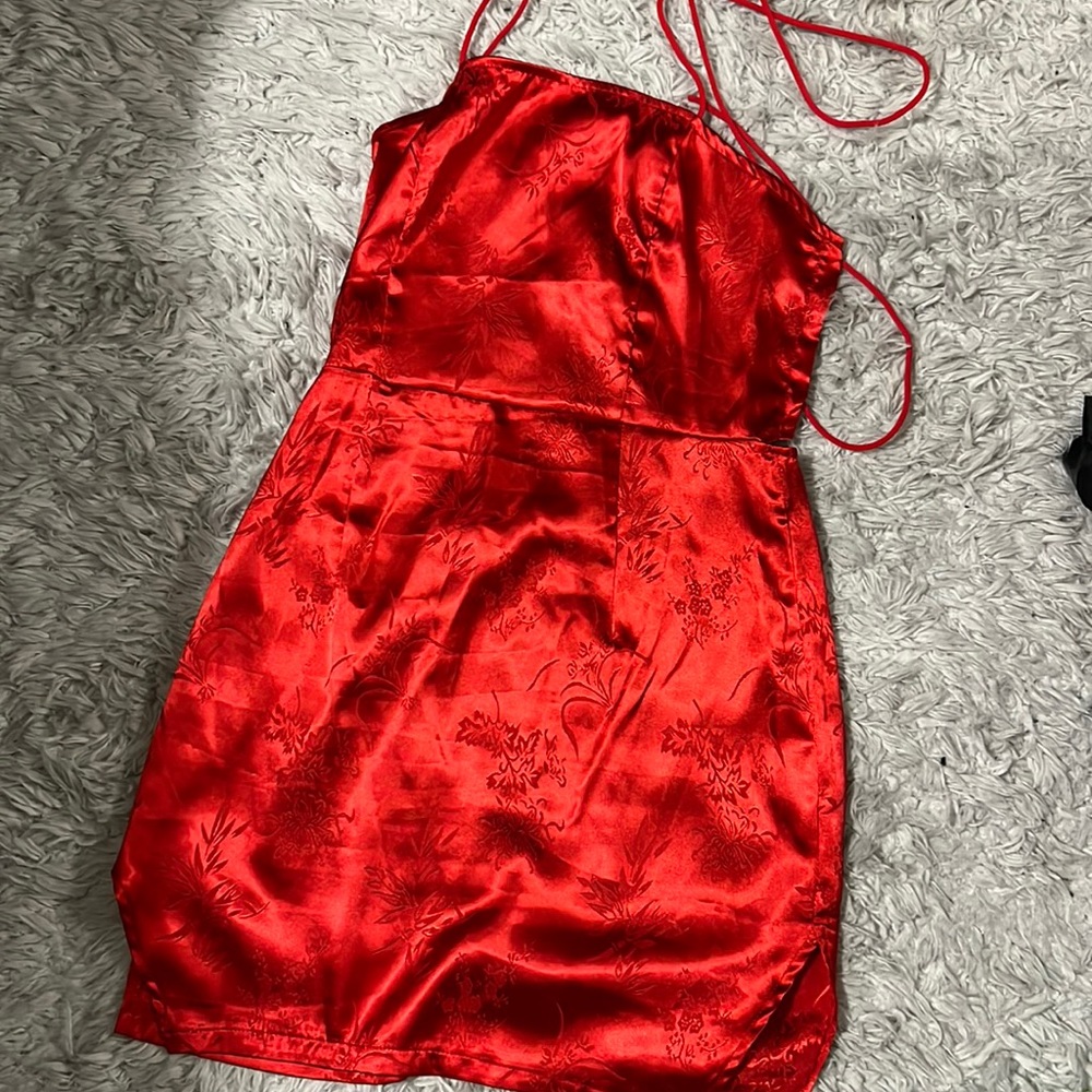 Pretty Little Thing red mini dress